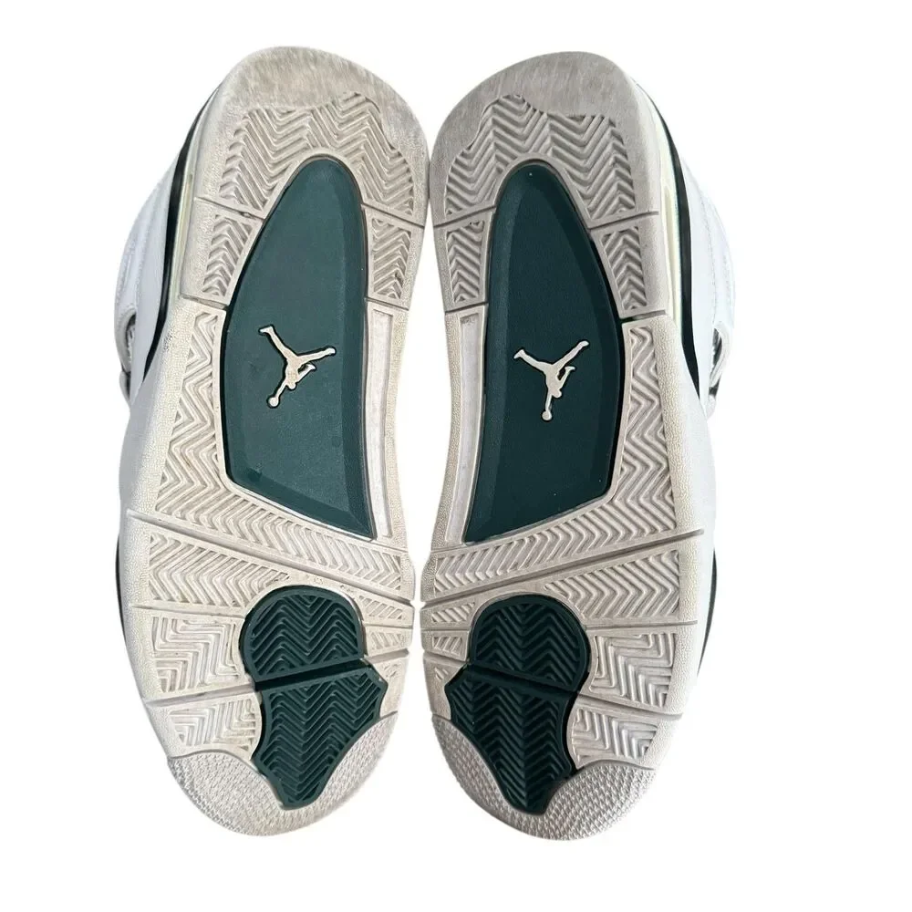 Air‎ Jordan 4 Retro Shoes Mens Size 8 White Oxidized Green FQ8138-103 Sneakers